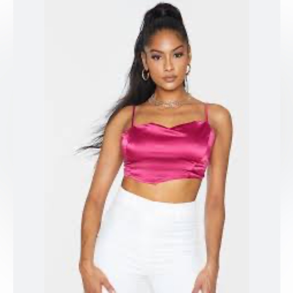 Fame and Partners Burgundy Silk Top
